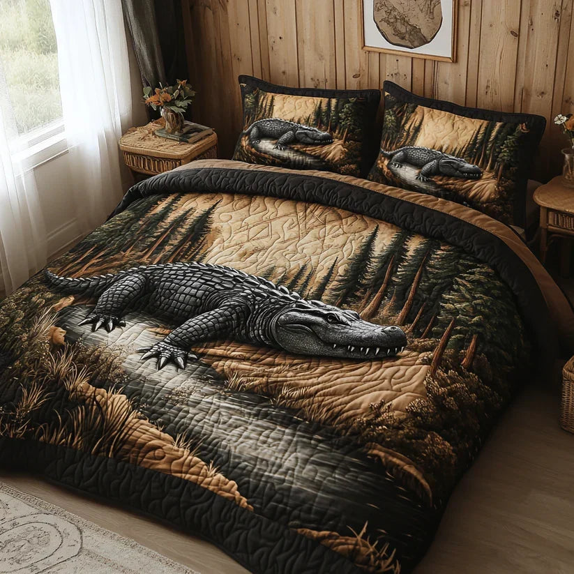 Forest Animals 3-Piece Stitched Duvet Cover Set