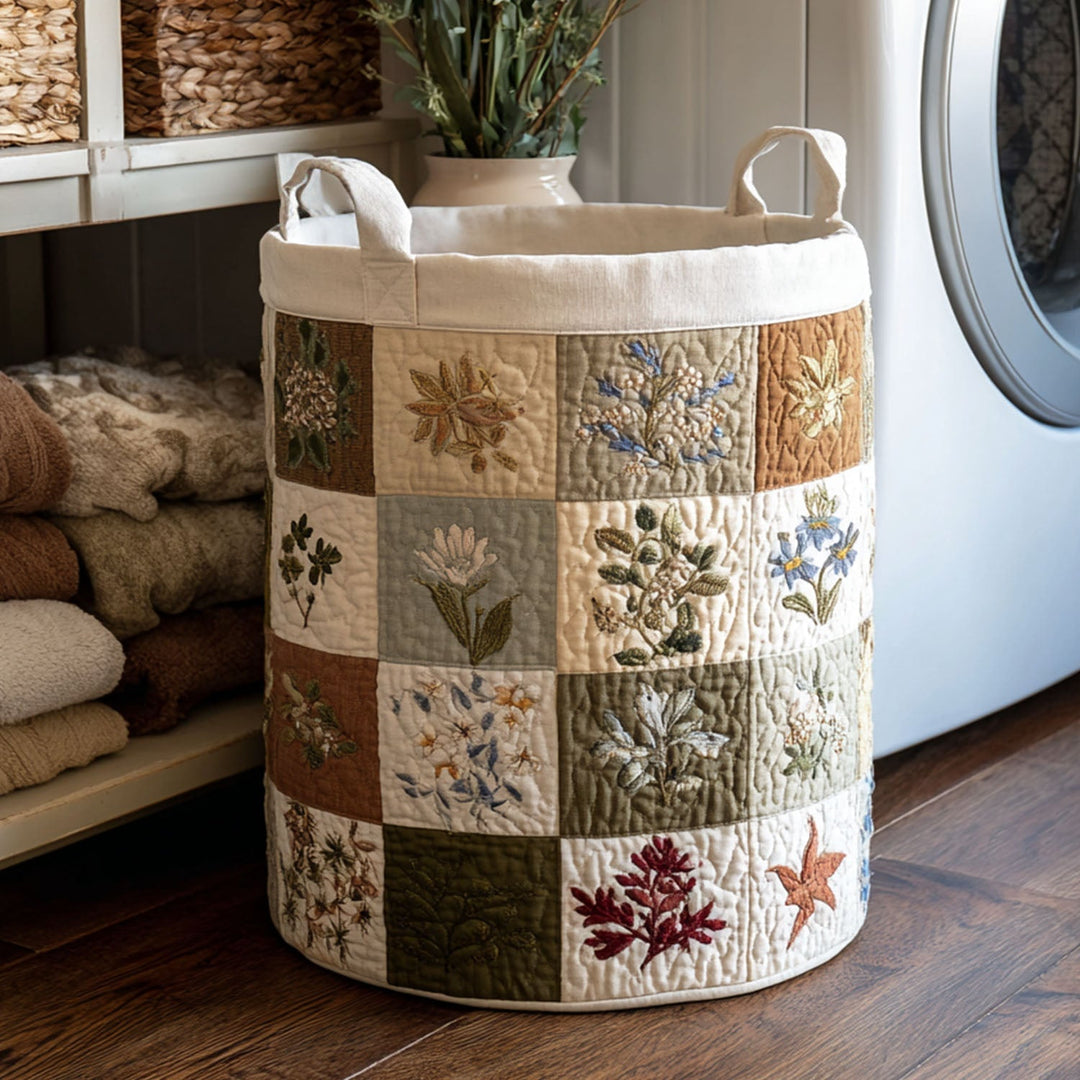 Floral Altar Upholstered Laundry Basket
