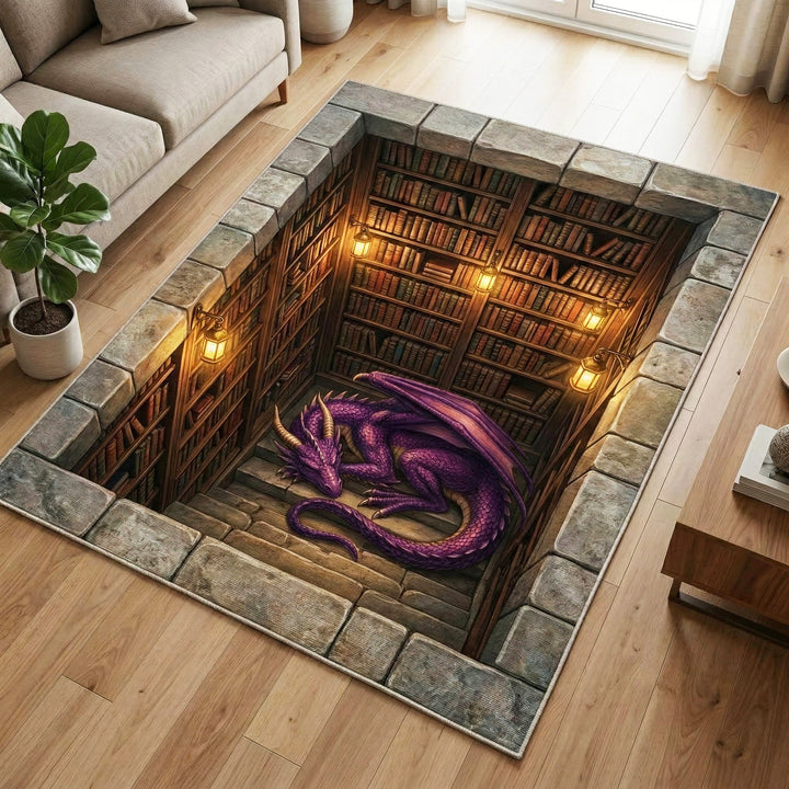 Amethyst Dragon Decorative Floor Rug by Isa