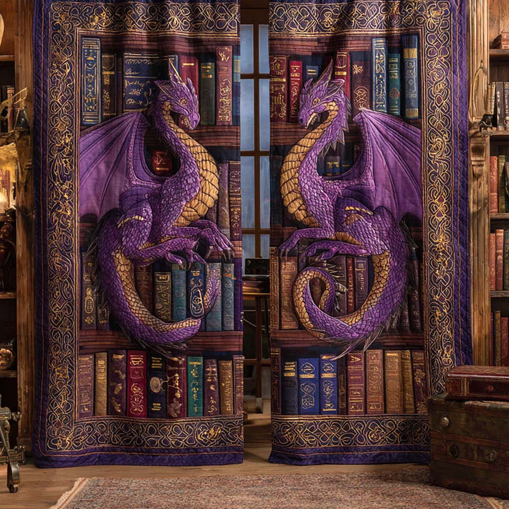 Machteld Amethyst Dragon Padded Curtains