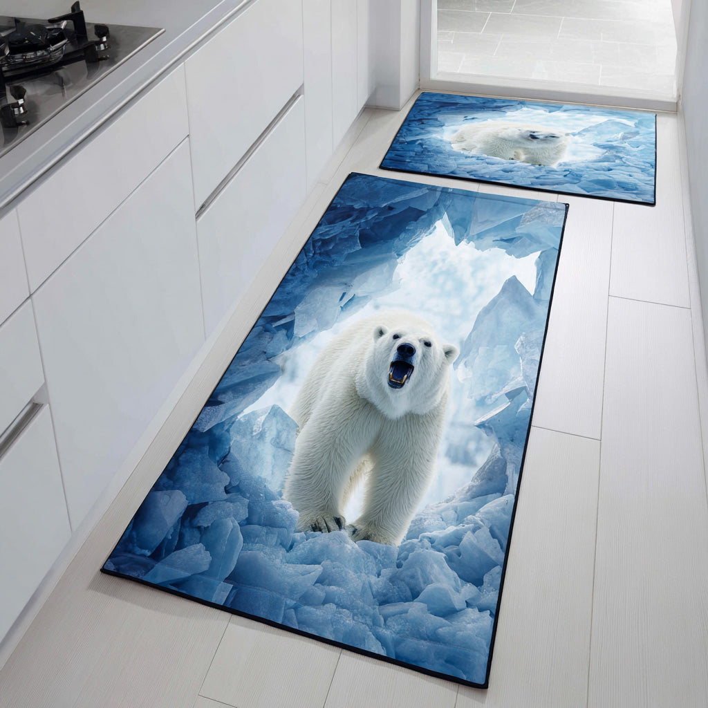 Merel - Winter-Themed Kitchen Mat with Snowy Accents