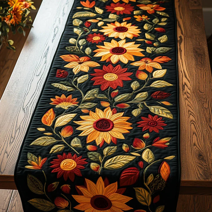 Autumn Sunflower Quilted Tablecloth