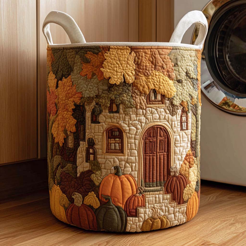 Autumn Leaves Padded Laundry Basket
