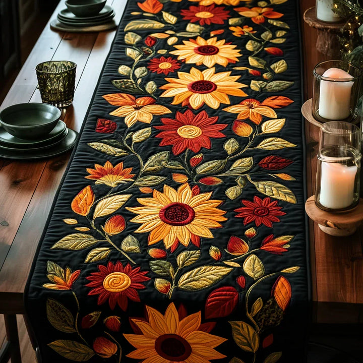 Autumn Sunflower Quilted Tablecloth