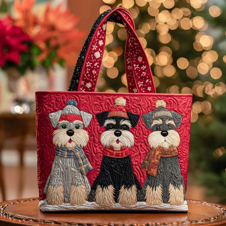 Handcrafted Bag Featuring Trio of Schnauzers
