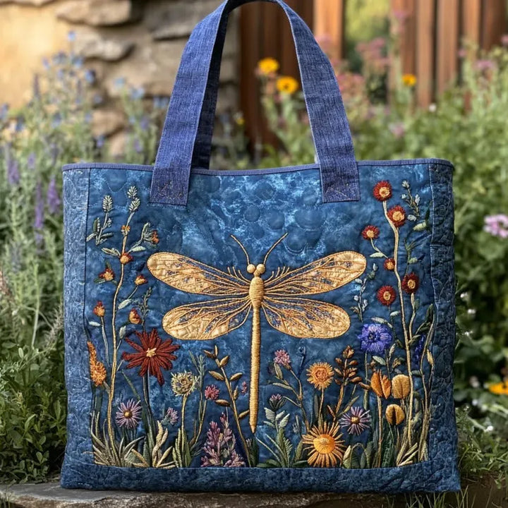 Golden Dragonfly Knotted Tote