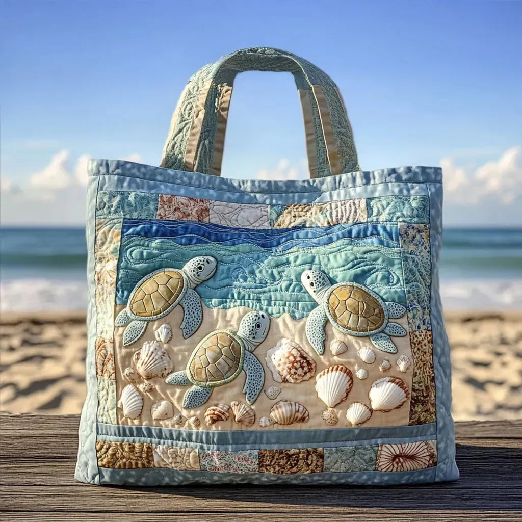 Handcrafted Quilted Bag - Sea Turtle Design
