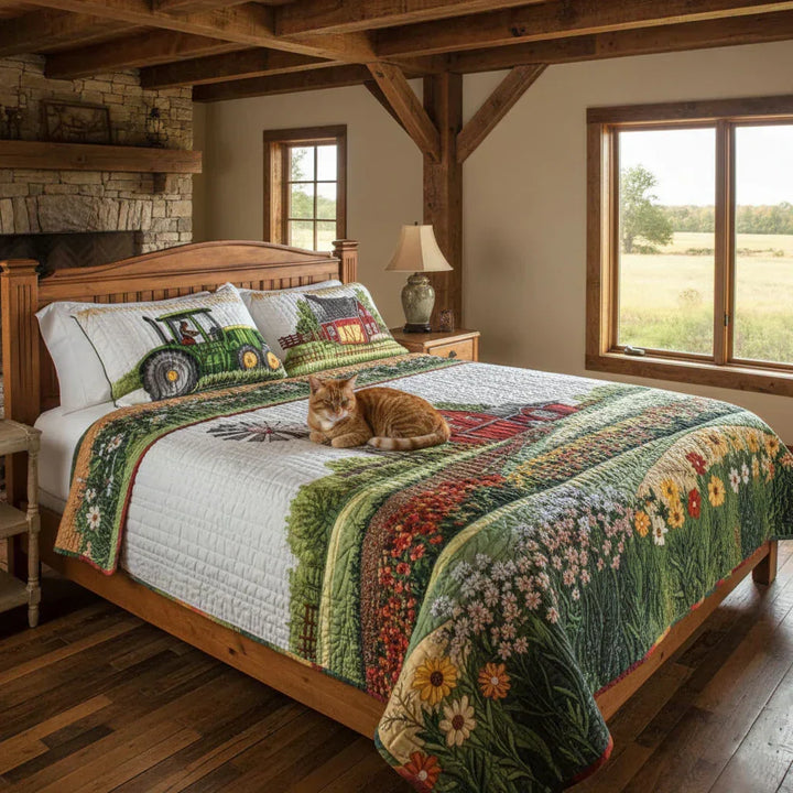 Happy Farm 3-Piece Upholstered Bed Set