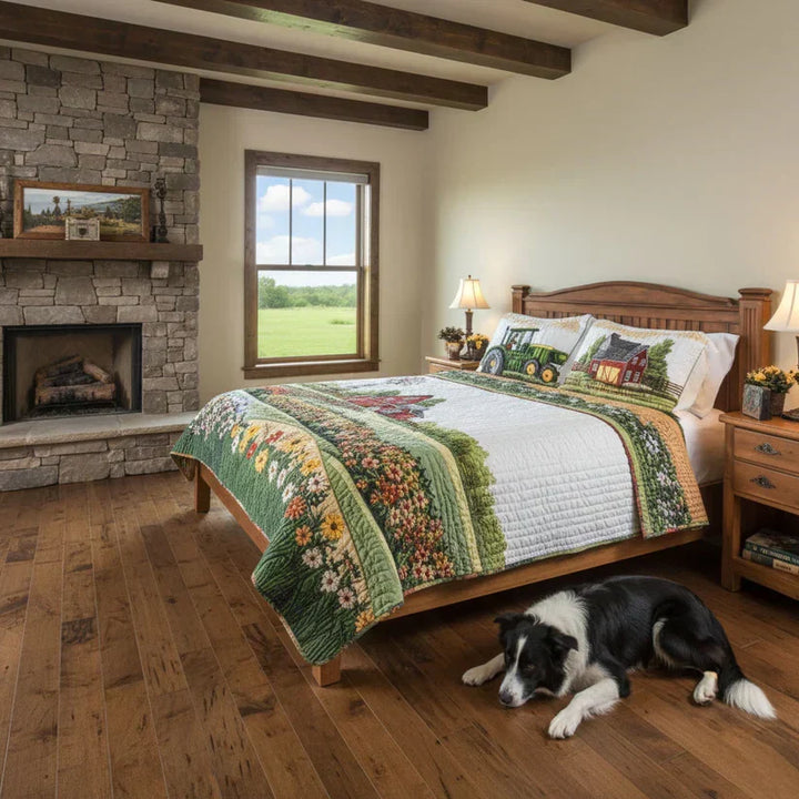 Happy Farm 3-Piece Upholstered Bed Set