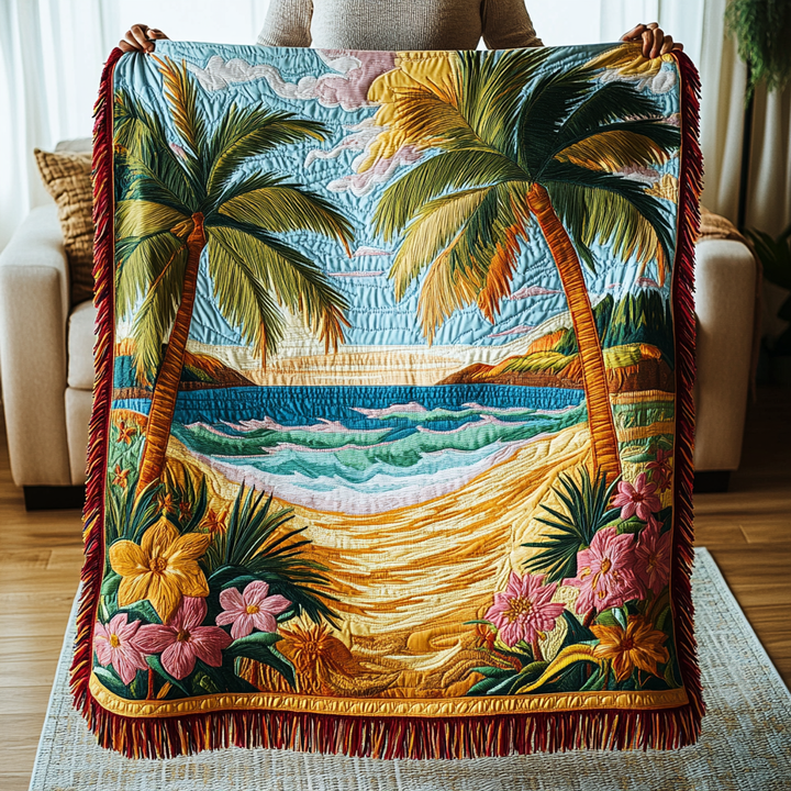Sara - Tranquil Beach Quilted Blanket