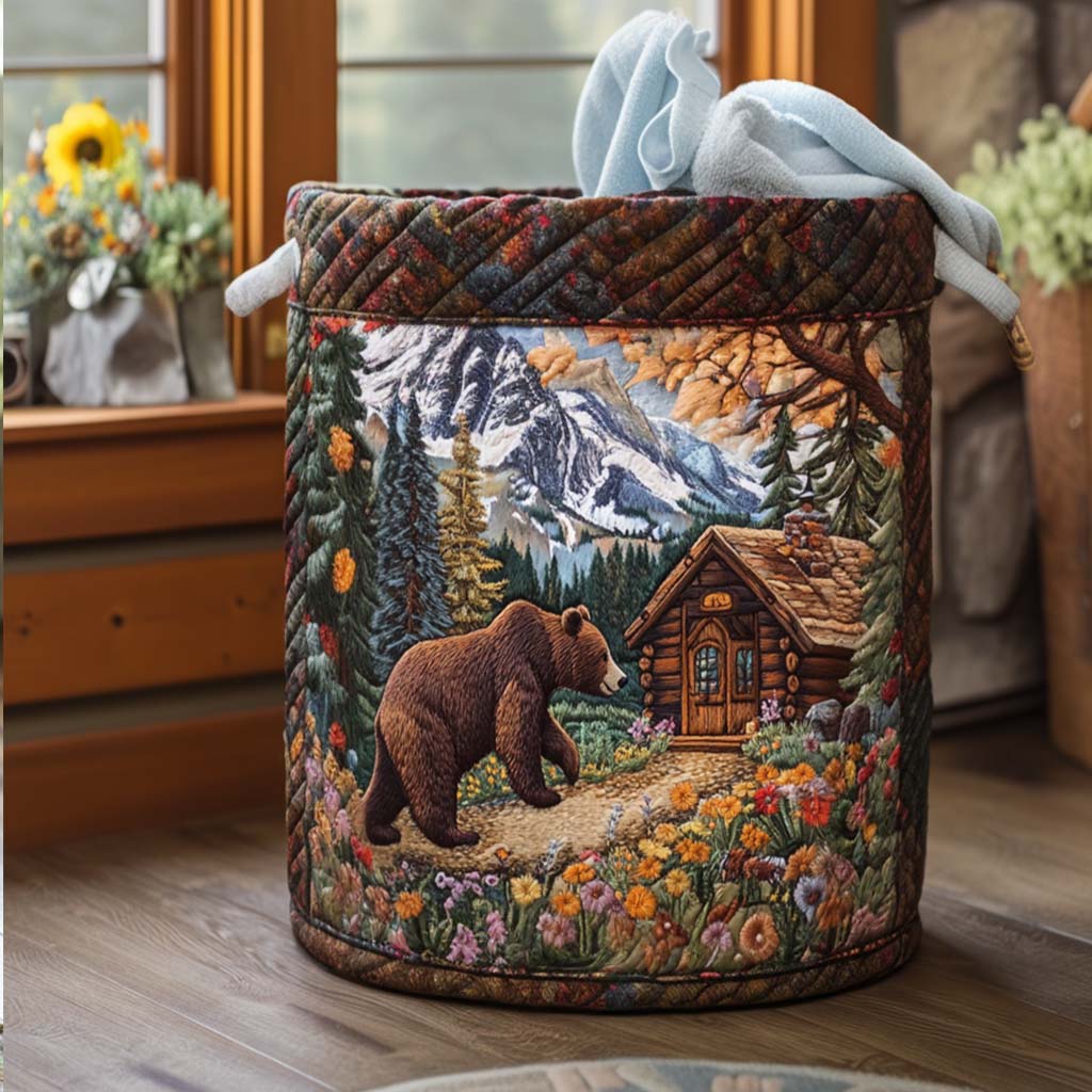 Cozy Padded Laundry Basket - Bear Chalet Collection
