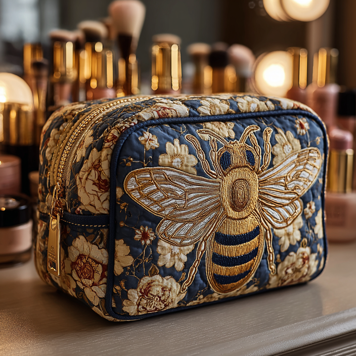 Silke - Floral and Bee Quilted Toiletry Bag