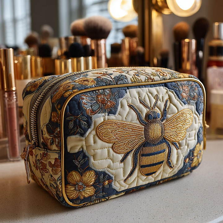 Guusje - Embroidered Quilted Toiletry Bag