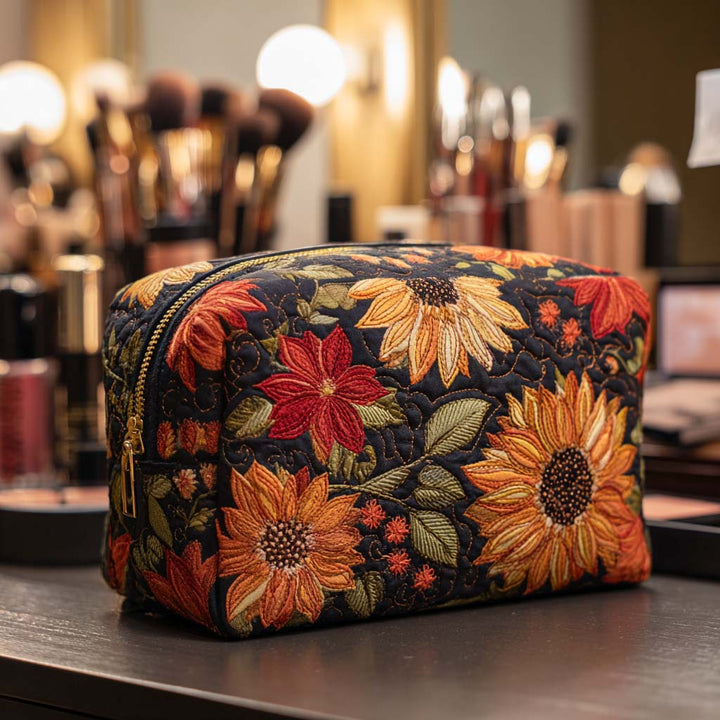 Liv - Elegant Floral Quilted Toiletry Bag