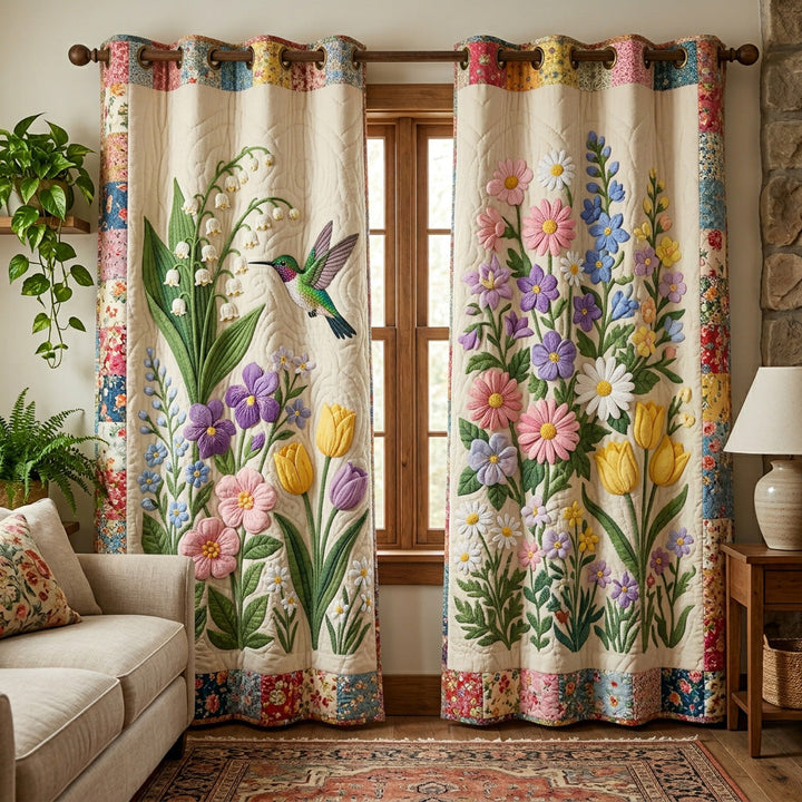 Anouk - Floral Garden Quilted Curtains