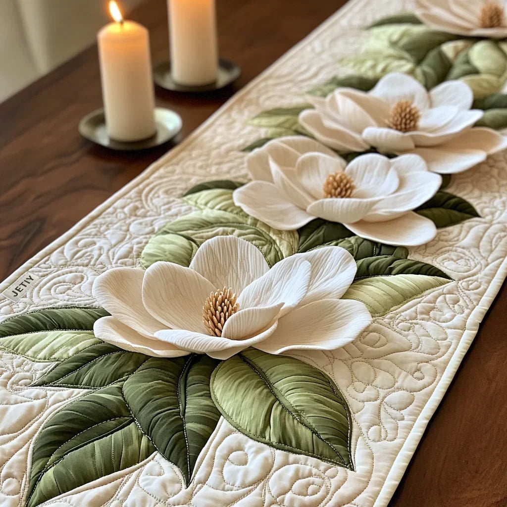 Floral Gratitude Quilted Table Runner