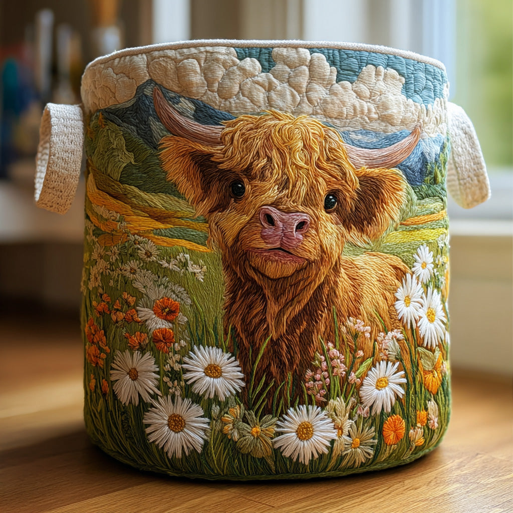 Blooming High Grounds Upholstered Laundry Basket