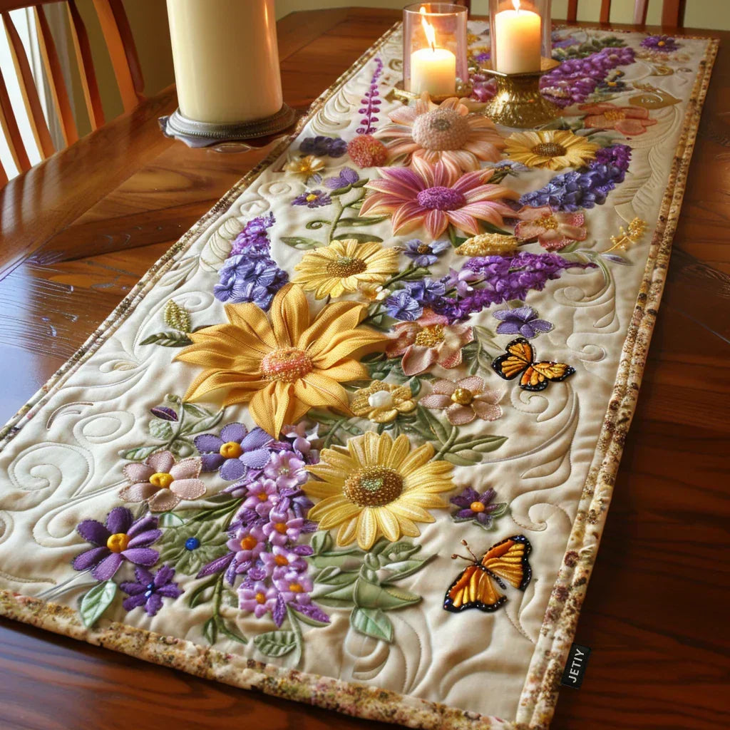 Floral Garden Quilted Tablecloth