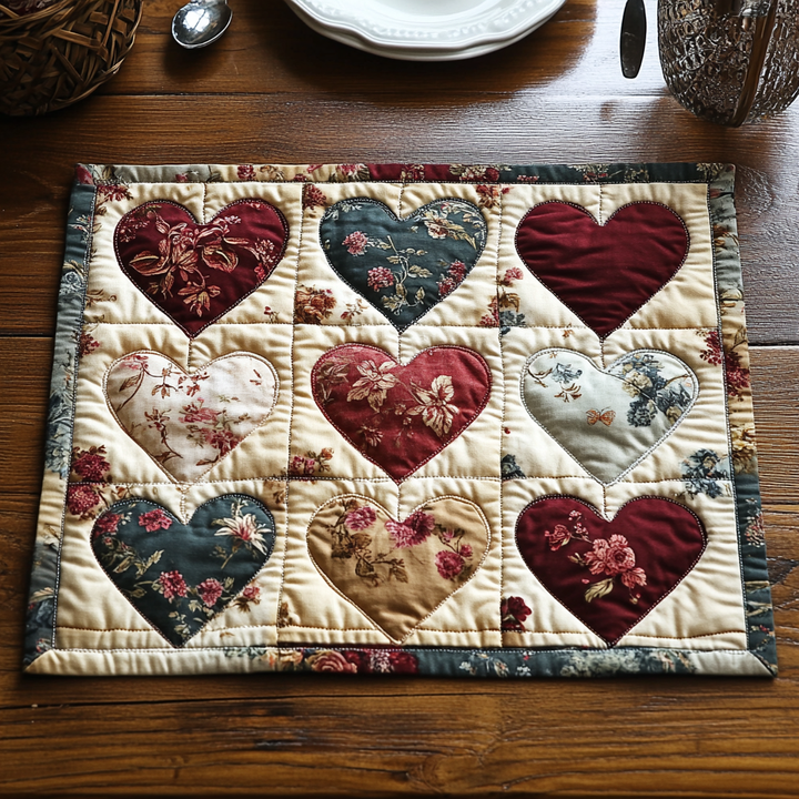 Anna - Heart Bloom Quilted Placemat