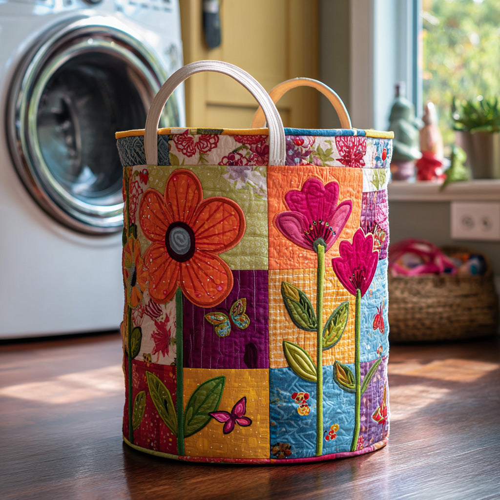 Bohemian-Style Lined Laundry Basket