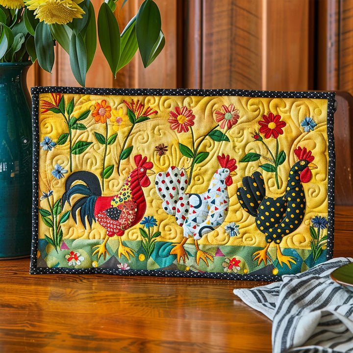 Noor - Bright Chicken Meadow Quilted Placemat