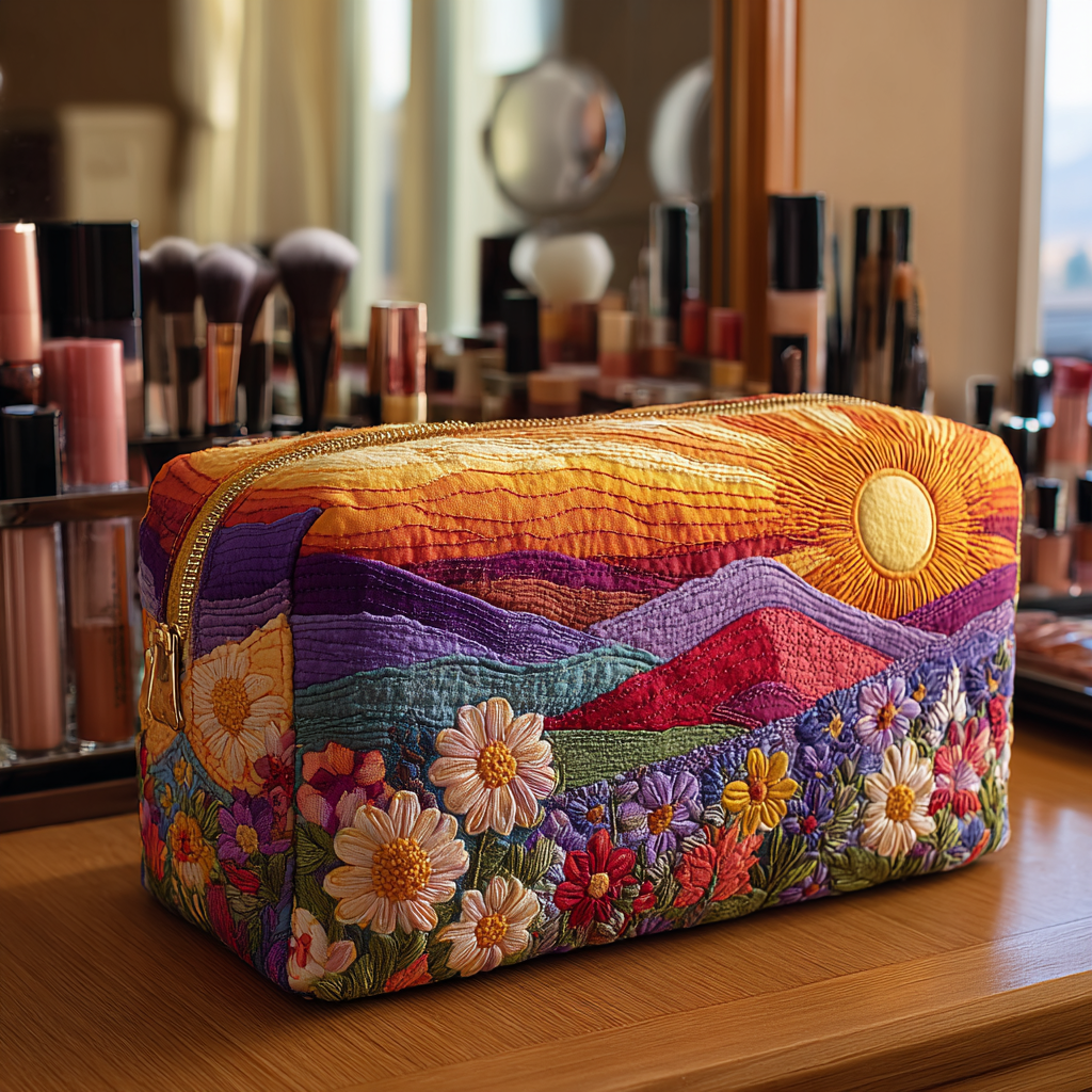 Puck - Quilted Toiletry Bag with Stylish Design and Light Patterns