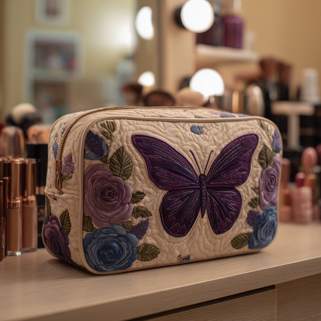 Merel - Quilted Butterfly Toiletry Bag