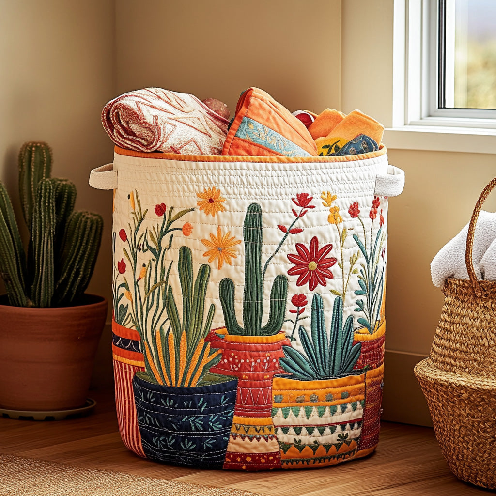 Cactus Sunset Filled Laundry Basket