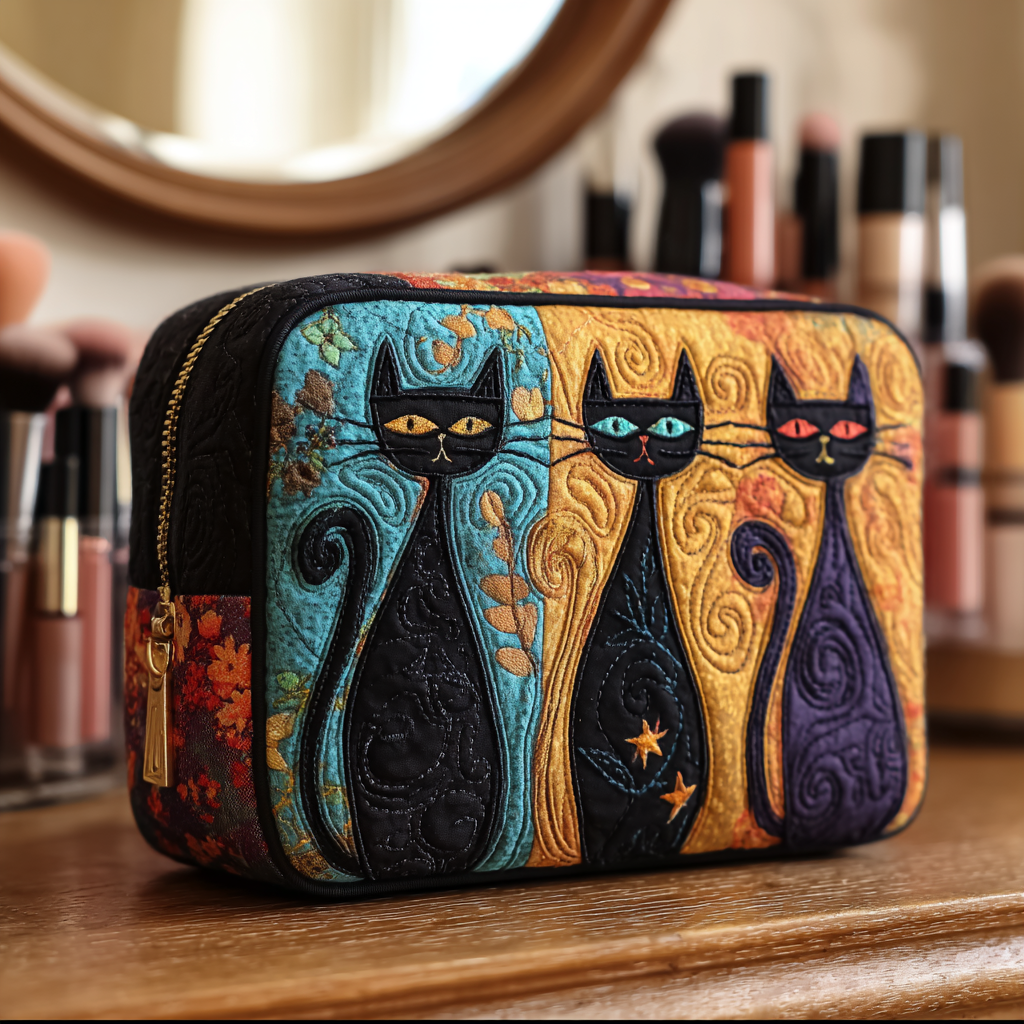 Nina - Curious Cat Padded Toiletry Bag