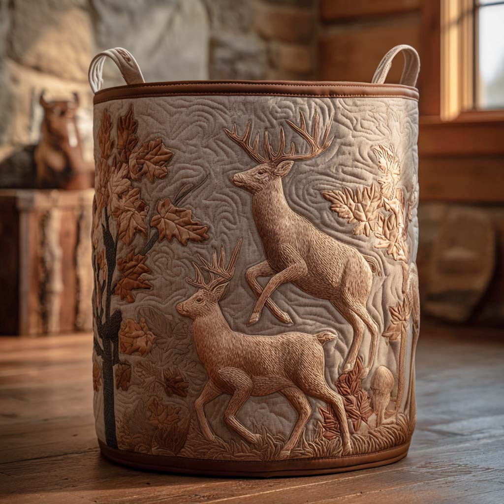 Cedar-Top Fabric Laundry Basket