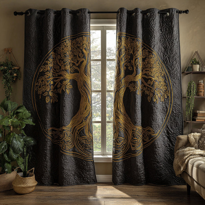 Sofie - Quilted Curtains with Enchanting Tree of Life Design