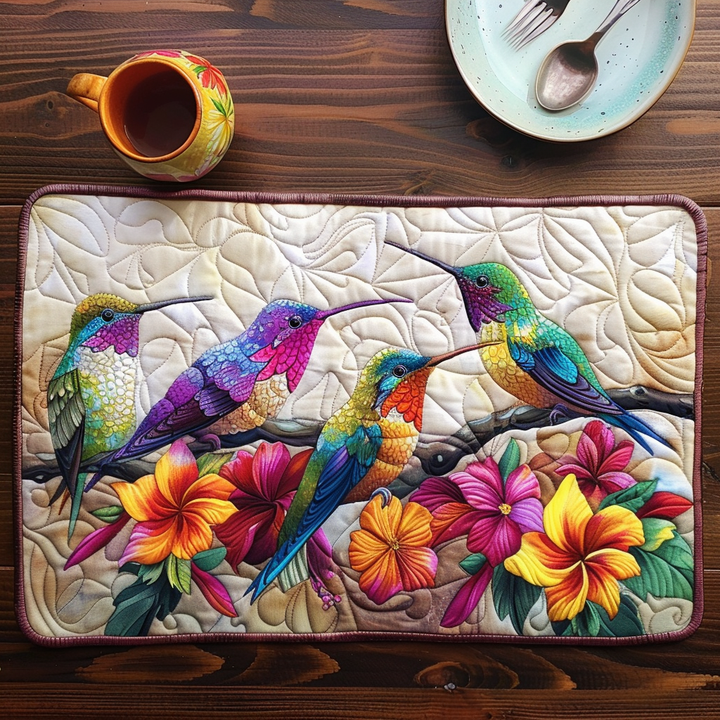 Julia - Cheerful Quilted Placemat with Song of Birds Design