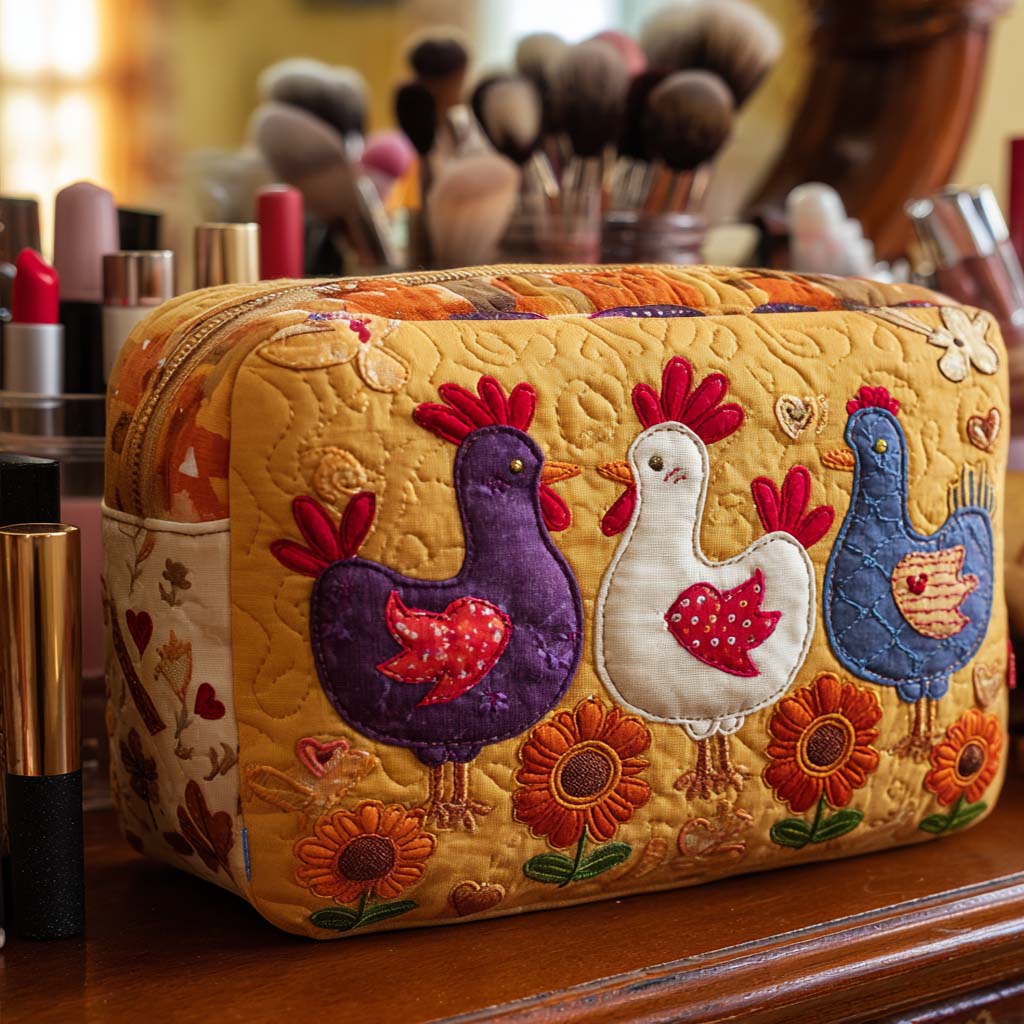 Baukje - Chicken-Shaped Quilted Toiletry Bag