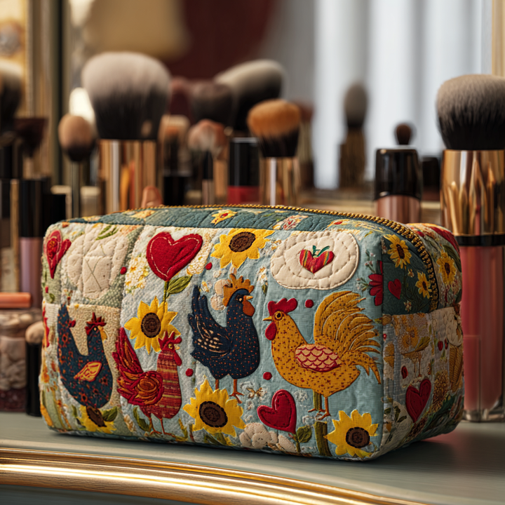 Tjitske - Chicken-Shaped Quilted Toiletry Bag