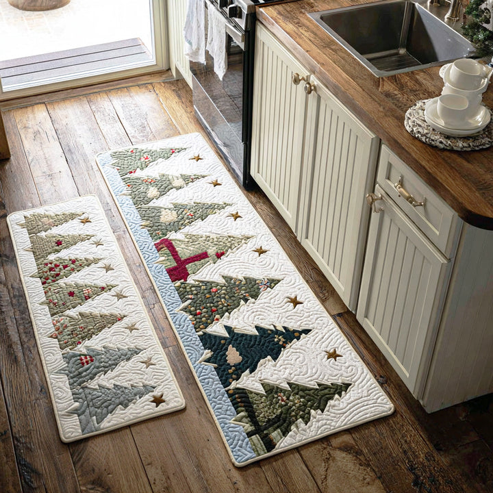 Norah - Christmas Kitchen Mat with Cushioning in Forest Green