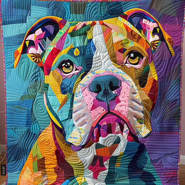 Sanne - Colorful Quilted Puppy Charm Blanket