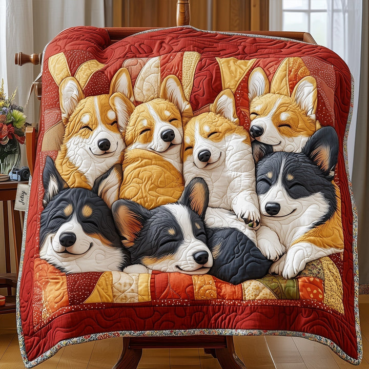 Astrid - Corgi Cuddle Team Quilted Blanket