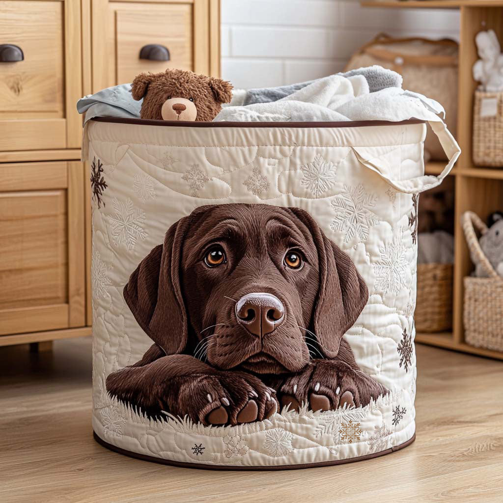 Cuddly Dog Padded Laundry Basket