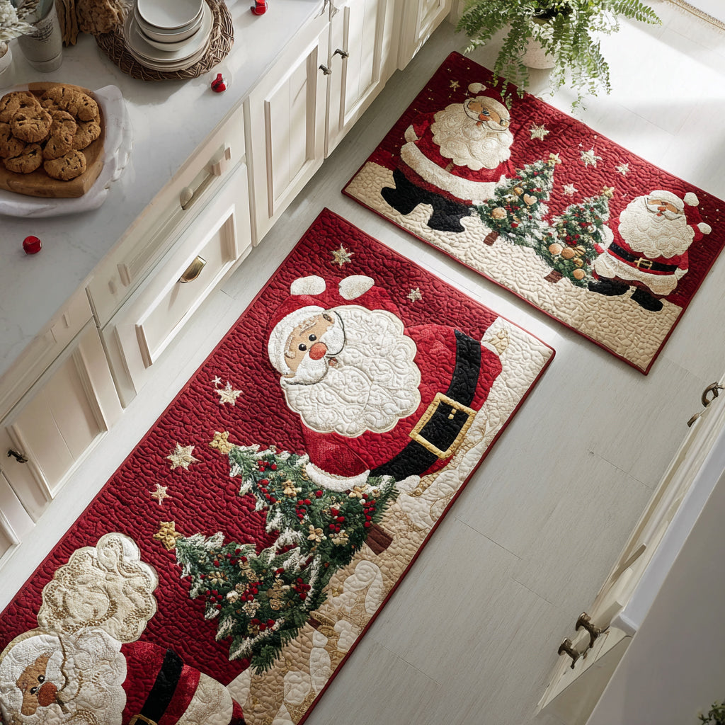 Truus Christmas Kitchen Mat Featuring Santa Claus