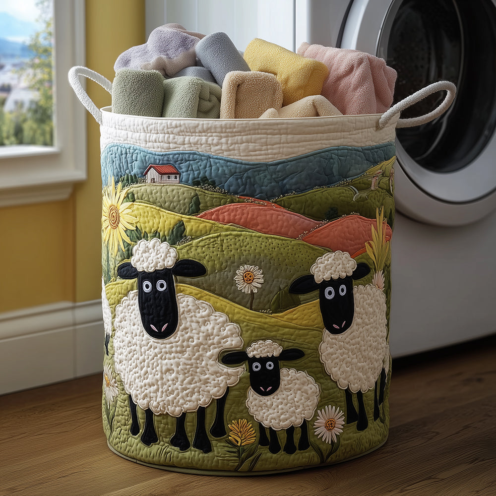 Wool Quilted Laundry Basket