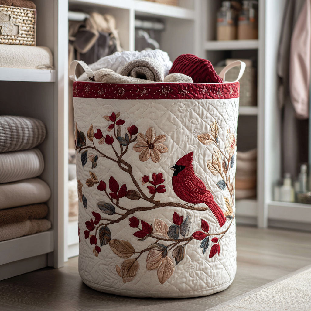 Crimson Leaves Laundry Basket - Filled Design
