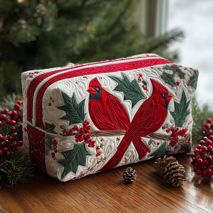 Idske - Cream Floral Quilted Toiletry Bag