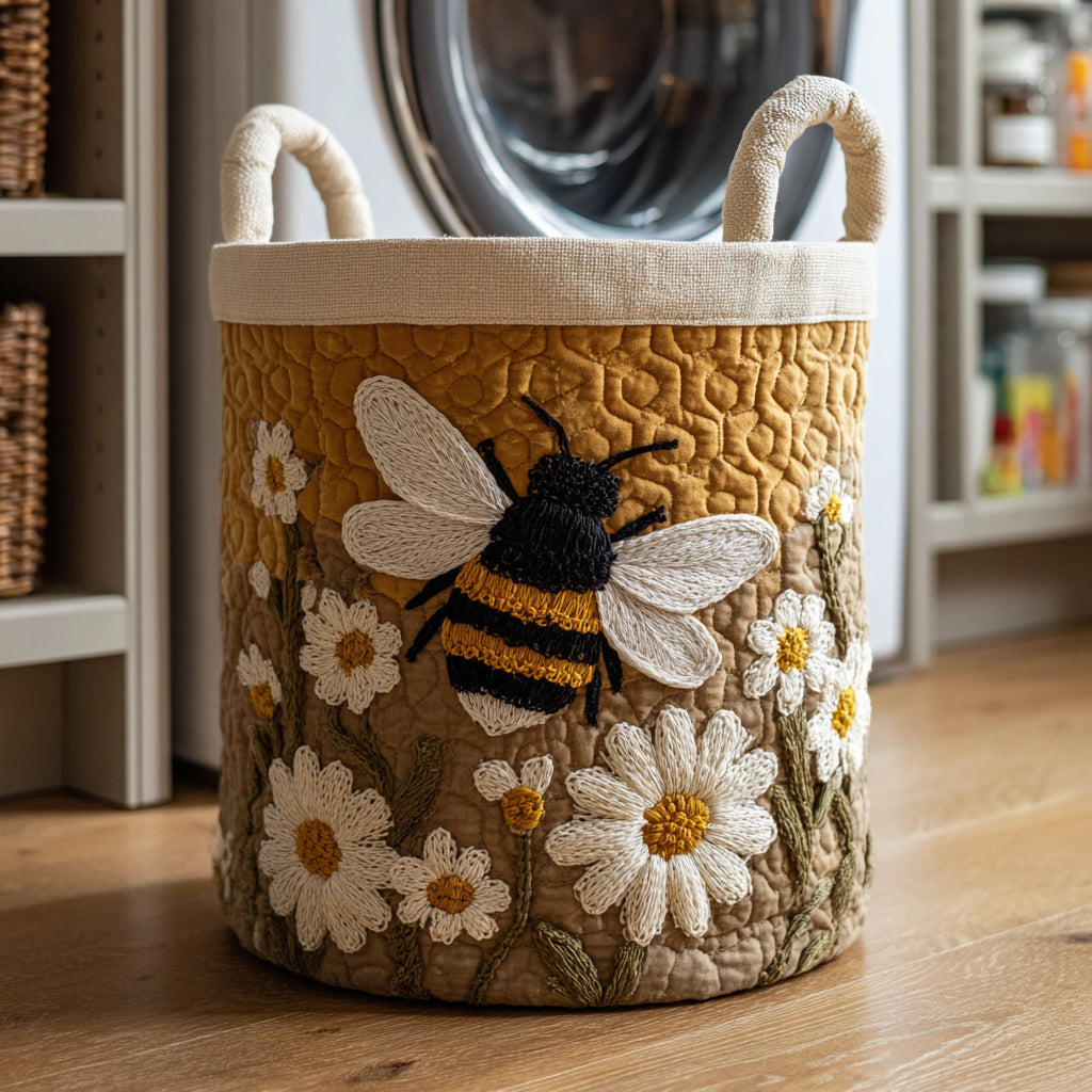 Marguerite et Abeille Fabric Laundry Basket