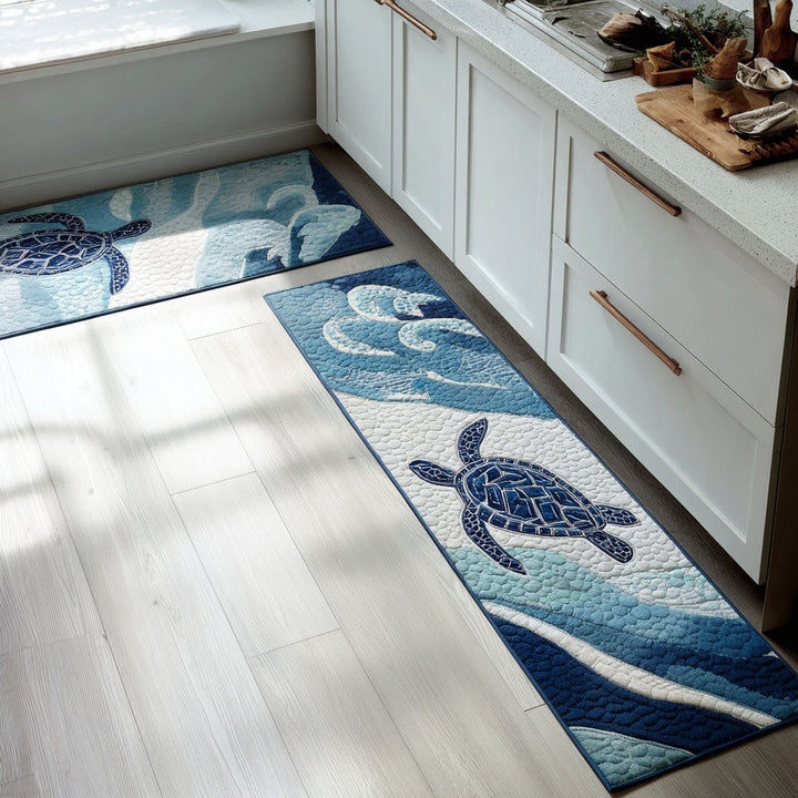 Sophie Deep Sea Blue Kitchen Mat