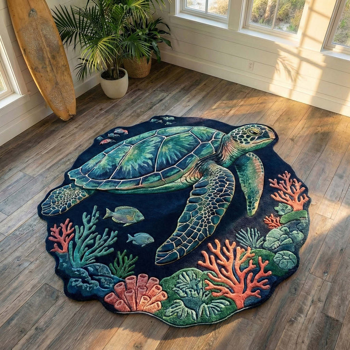 Lieke - Customizable Deep Turtle-Shaped Decorative Floor Rug