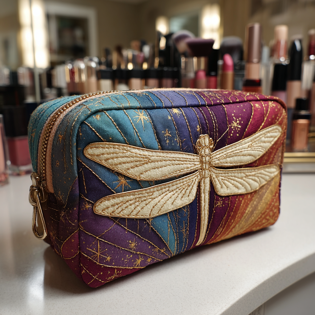 Xandra Dragonfly Quilted Toiletry Bag