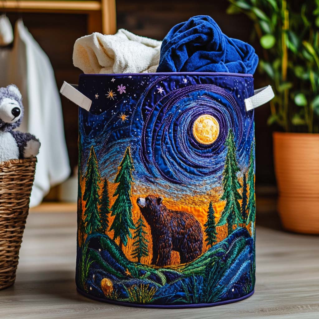 Dreamy Teddy Bear Upholstered Laundry Basket