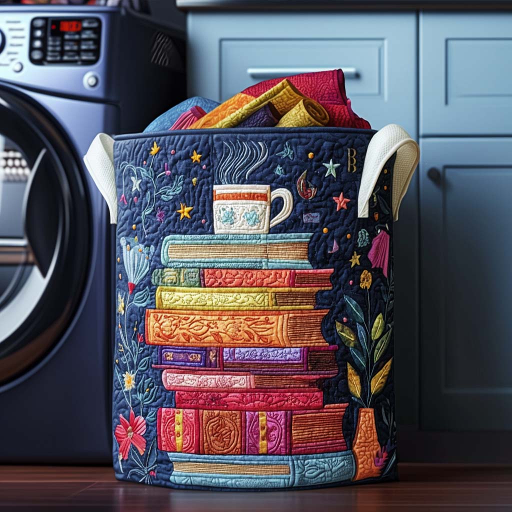 Dreamy Pages Padded Laundry Basket