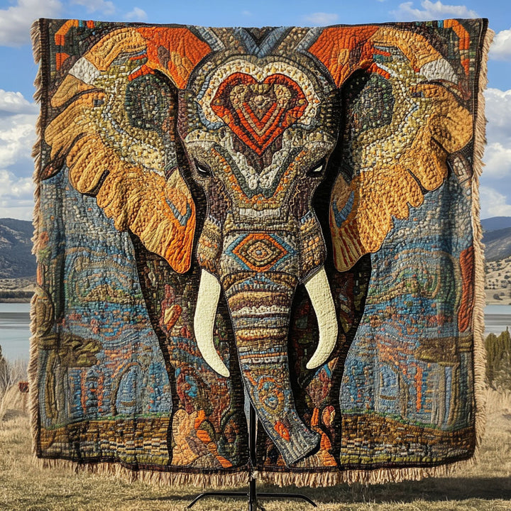 Nina - Safari Elephant Quilted Blanket