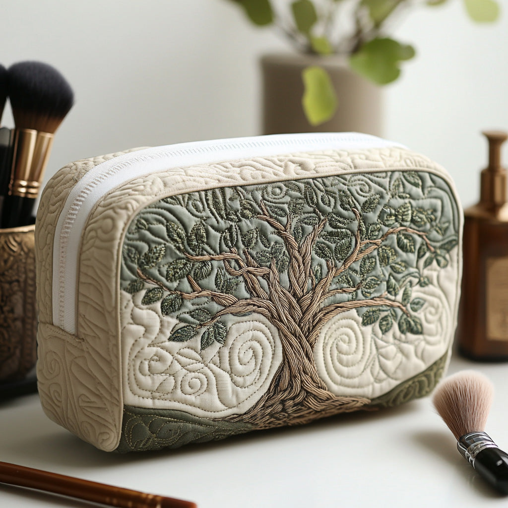 Lieselotte - Quilted Toiletry Bag Featuring the Tree of Life Design